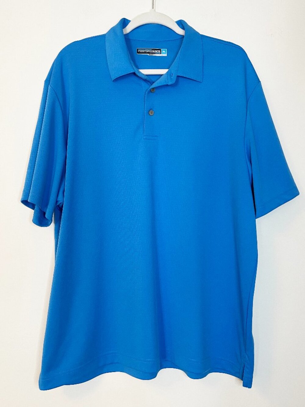 Roundtree & Yorke Performance Polo Shirt Men's XL Blue Moisture Wicking Golf